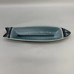 VTG Lisa Larson Gustavsberg Pottery Sweden Fish Ceramic Long Fish Plate 13” HTF - Picture 1 of 10