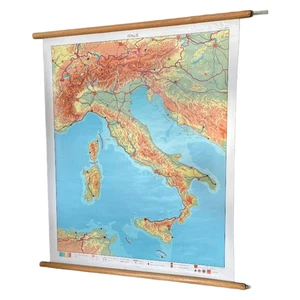 Mappa d'Italia scuola in rilievo vintage anni 70 - Foto 1 di 9