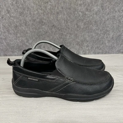 Skechers Harper Forde Sz 8.5 Black Slip On Relaxed Fit Leather - Image 1 of 4