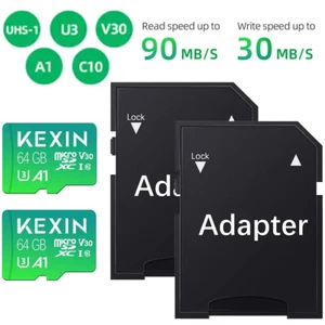 LOT Pack Micro SD Card 64 GB Memory Cards w/Adapter microSDXC UHS-I U3 C10 - Picture 1 of 8
