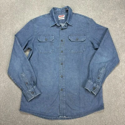 Wrangler Denim Shirt Adult Medium Blue Western Cowboy 90s Rodeo Ranch Mens - Image 1 of 4