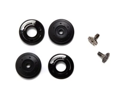 Kit meccanismo placchette nere e viti per visiera casco 900 JFM VI900 - Immagine 1 di 4