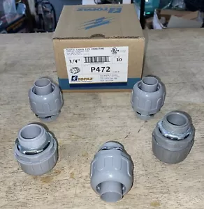 Topaz 3/4" Plastic liquid type connectors straight -component, 5 PCs - Picture 1 of 5