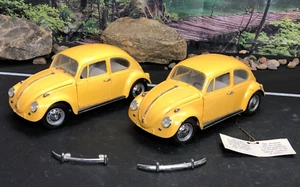 2 ~ 1:24 Diecast Franklin Mint YELLOW 1967 VOLKSWAGEN BEETLE No Box AS-IS - Picture 1 of 24