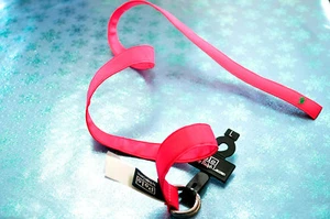 Ralph Lauren girls pink grosgrain ribbon belt green pony size large - Picture 1 of 2