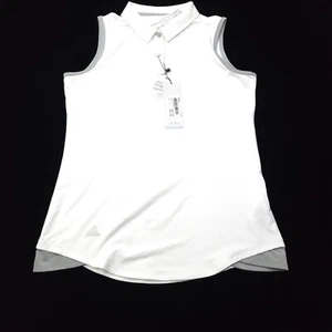 ADIDAS JUNIORS GIRLS GOLF TENNIS PICKLEBALL SHIRT -XL- WHITE POLY -TANK POLO - Picture 1 of 11