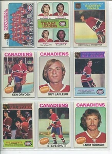 1975-76 TOPPS MONTREAL CANADIENS TEAM SET (20) DRYDEN, LaFLEUR, ROBINSON, ASs - Picture 1 of 6