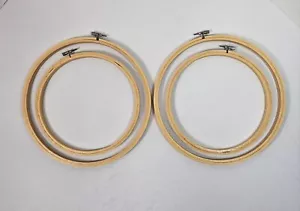 Lot of 4 Wooden Cross Stitch Embroidery Hoops 8" And 10" - Picture 1 of 5