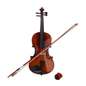 Acoustic Violin Case Bow Rosin Natural 4/4 Size Set - Picture 1 of 12