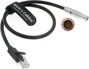 Ethernet Kabel fürARRI Alexa Mini drehbares Rechtwinkel 1B 10Pin Stecker zu RJ45 - Afbeelding 1 van 6