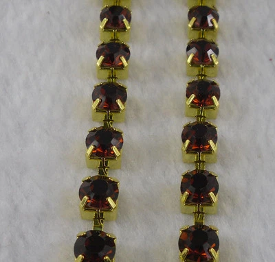 SS40 Cristal 8mm Estrás Cierre Glod Garra Cadena Disfraz Aplique Foto 1 de 4