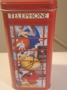 Cabina telefonica M&M’s Candy Tin M&M 2002 telefono villaggio di Natale - Foto 1 di 5
