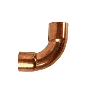 1/2" C x C 90° Degree Long Radius Copper Pipe Reducing Elbow Fitting - Picture 1 of 9