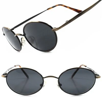 经典独立复古时尚青铜男式女式臀部复古圆形椭圆形太阳镜 — 第 1/4 张图片