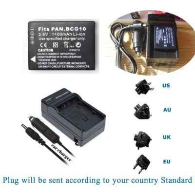 DMW-BCG10 Battery+Charger For Panasonic LUMIX DMC-TZ7S DMC-TZ10 DMC-ZR1 DMC-ZR3 - Image 1 of 4
