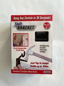 **NEW** Tap Bracket As Seen On TV BRONZE Steel Curtain Bracket 30 Lb. - Picture 1 of 4