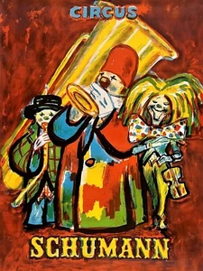 12535.Decoration Poster.Home wall art design.Painting of happy circus clowns - Picture 1 of 1