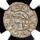 MEDIEVAL SPAIN. Alfonso VIII, Billon Dinero, 1158-1214, Toledo, NGC XF Details