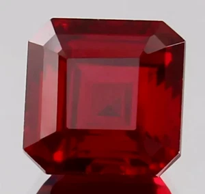 AAA+  11.23 CT+ Natural Deep Red Burma Ruby Asscher Cut Loose Unheated Gemstone - Picture 1 of 6