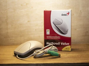 ✔️🖱 NEW GENIUS NETSCROLL VALUE WHITE MECHANICAL PS/2 PS2 MOUSE - UK SELLER - Picture 1 of 5