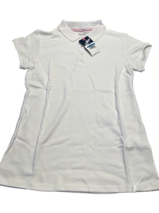 IZOD Approved Girls School Uniform Short Sleeve Polo Shirt XL 16 White NWT - Picture 1 of 9