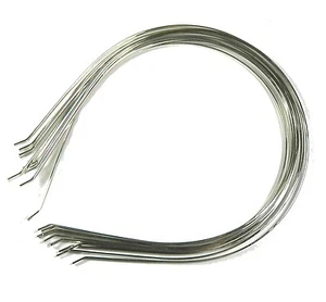 12 PIEZAS diademas de metal con extremo doblado disponibles en color plata o negro 4 mm, 6 mm - Imagen 1 de 10