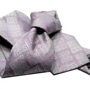 Homme Cravate Soie de Fantaisie Rétro Lilas Blanc Gris Perlato Cérémonie pour - Bild 1 von 2