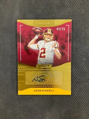 2016 Donruss Signature Series #250 Nate Sudfeld Rookie Autograph Gold /25 - Image 1 of 2