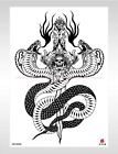  idées tatouage pour filles cobra crâne serpent grand 8,25" tatouage temporaire