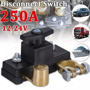 Universal Car Battery Disconnect Isolator Cut Off Switch 12-24V Battery Terminal - Foto 1 di 17