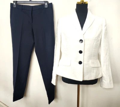 New Jones Studio/Ann Taylor Women’s Mismatch White/Black 2Pc Pant Suit  Size 8 - Image 1 of 4