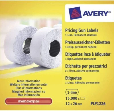 Avery Dennison WR1226 Permanent Labels 10 Rolls, 1500 per Roll