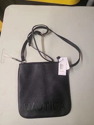 Auténtico Bolso Bandolera Nautica Negro Saffiano Cartera Correa para el Hombro Ajustable Foto 1 de 4