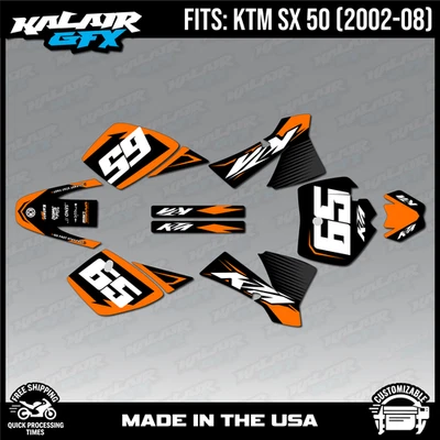 Kit de gráficos para KTM 50SX (2002-2008) MINI ADVENTURE PRO SR JR naranja negrita Foto 1 de 4