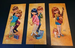 Vintage Lee 3er Set Bilder Go-Go Big Eyed Girl and Boy Dancing Musik 60er - Bild 1 von 10