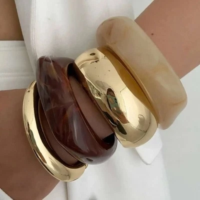 4 teile Unregelmäßige Harz Armreifen für Frauen - Bild 1 von 4