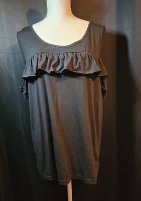 Jonathan Martin for Her 3X Black Peep Shoulder Top - Image 1 of 2