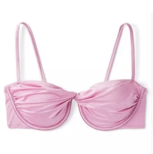 Top bikini Shade & Shore con ferretto twist-front taglia 34C - rosa scintillante - NUOVO - Foto 1 di 7