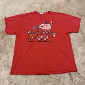 Vintage Snoopy Peanuts Herren XL Faded Woodstock Snoopy Fourth of July T-Shirt - Bild 1 von 7