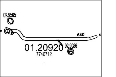 MTS 01.20920 Exhaust Pipe for FIAT - Bild 1 von 3