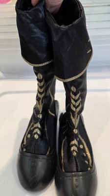 Disney Frozen Girls Anna Black Dress up Play Boots Shoes Size One Size - Image 1 of 4