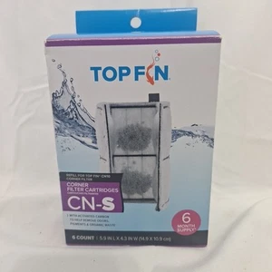 Top Fin CN-S Refill for CN10 Corner Filter 6 Count Tank Fish Water Carbon Months - Picture 1 of 3