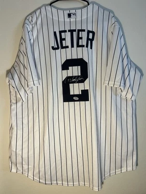 Derek Jeter Signed New York Yankees Nike Jersey Autographed PSA/DNA COA - Image 1 of 4