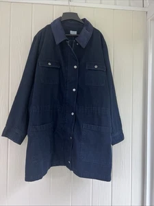 Joan Rivers Barn Shore Jacke mit Cordbesatz Druckknopf & Reißverschluss blau Gr. 3 X - Bild 1 von 9