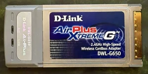 D-Link AirPlus XtremeG Cardbus Wireless Adapter DWL-G650 2.4GHz PC Card - Picture 1 of 2