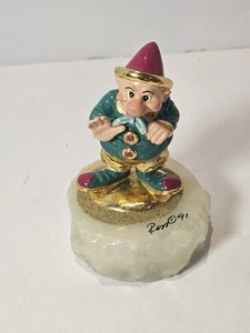 Vintage Ron Lee Clown Dwarf Waving Signed 1991 - Picture 1 of 2