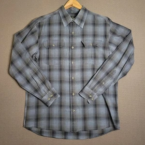Red Head Button Up Shirt Mens Size Medium Gray Plaid Long Sleeve Casual Workwear - Picture 1 of 11