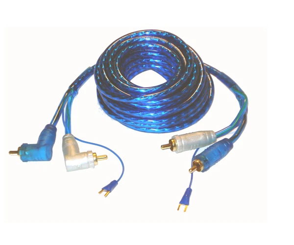 15' FT TRIPLE SHIELDED RCA CABLES RCAS + REMOTE or GROUND WIRE AMP INSTALL - Image 1 of 1