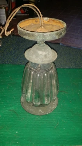 Antique used vintage Porch Light Ceiling Fixture Flush Mount 1930's-50s Cover