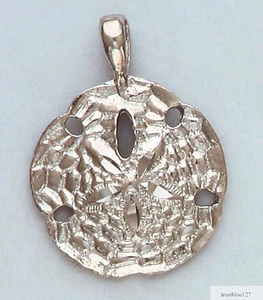 Sand Dollar Anhänger 1" Durchmesser hell Silber Anhänger Strand Urlaub Meer Seite - Bild 1 von 2
